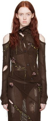 Brown Flower Cardigan