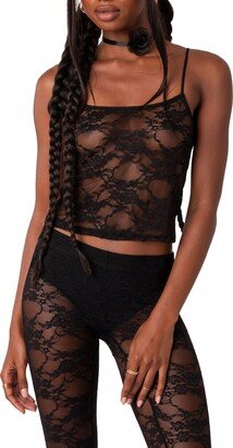 EDIKTED Gianna Sheer Lace Camisole-AA