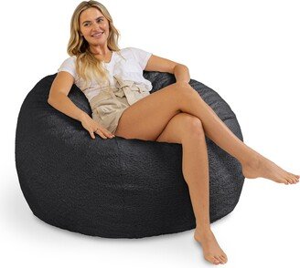 Saxx Shearling Faux-Lamb 4 Ft Large Round Bean Bag for Modern Interior Design