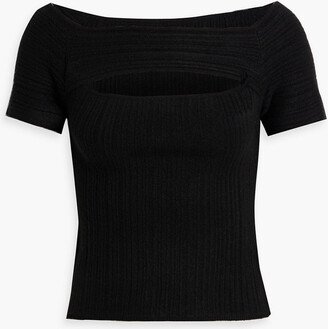 Cutout ribbed cashmere top