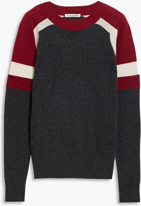 Color-block ribbed cashmere sweater