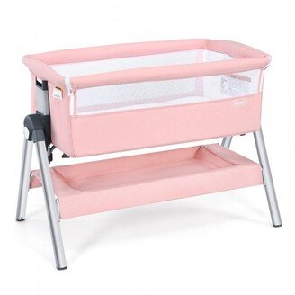 Portable Baby Bedside Sleeper with Adjustable Heights and Angle - 40 x 23 x 25.5-33