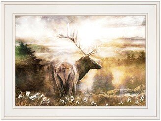 Heading Home-Elk by Bluebird Barn, Ready to hang Framed Print, White Frame, 19 x 15