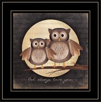 Owl Always Love Need You by Marla Rae, Ready to hang Framed Print, Black Frame, 15 x 15