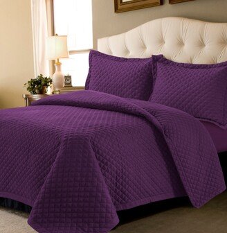 Brisbane Microfiber Solid Oversized King Quilt Set