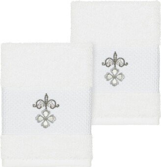 Quinn Embellished Washcloth - Set of 2 - White