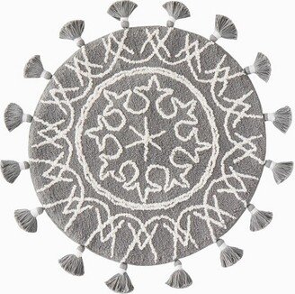 Medallia Bath Rug Gray