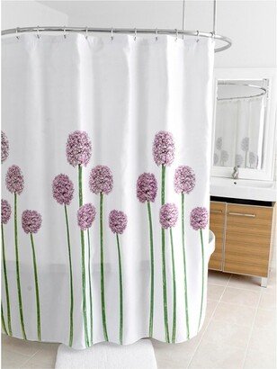 Fabric Floral Shower Curtain Purple/Green