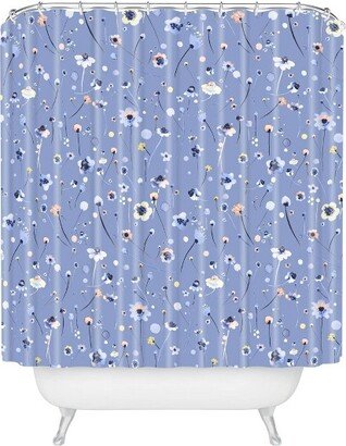 Ninola Design Soft Flowers Shower Curtain Blue