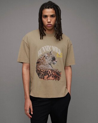 Species Leopard Print Oversized T-Shirt - Sea Clay Green