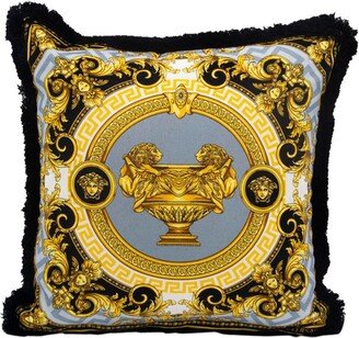 Baroque Printed Fringed Cushion
