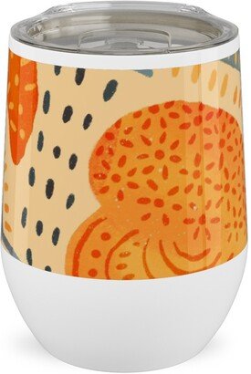 Travel Mugs: Life's A Peach Stainless Steel Travel Tumbler, 12Oz, Orange