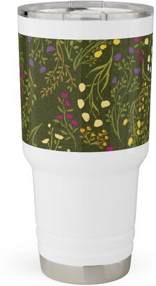 Travel Mugs: Summer Meadow Travel Tumbler, 30Oz, Green