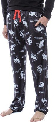 Seven Times Six Halloween Michael Myers Men's Horror Film Allover Pattern Pajama Pants (2XL) Black