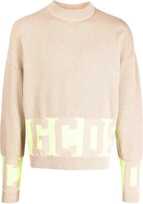 Logo-Lettering Rib-Knit Jumper