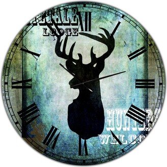 Designart Lodge Whitetale Lodge Oversized Cottage Wall Clock - 36 x 36