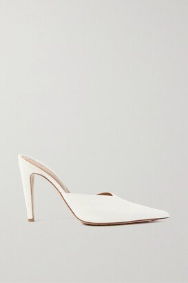 Leather Mules - White