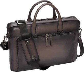 Pronto Uomo Men's Leather Briefcase Black