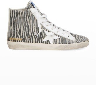 Zebra-Print Canvas Sneakers