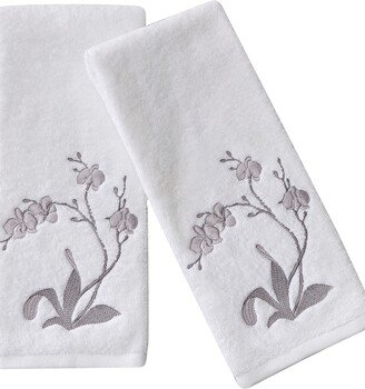 Closeout! Orchid Embroidered Towel Set, 2 Pieces