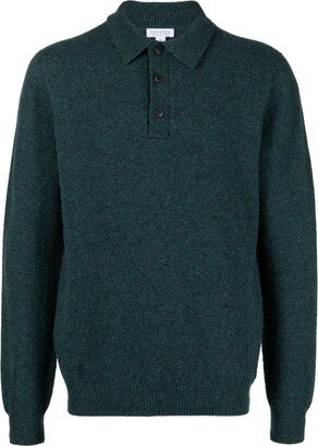 Mélange-Effect Wool Polo Jumper