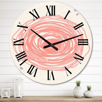 Designart, 'Pastel Shapes In Vintage Tones I' Mid-Century Modern wall clock