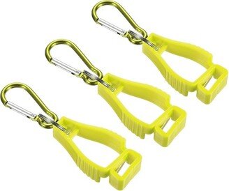 Unique Bargains Glove Keeper Gloves Grabber Clips Prevent Losing Hook Holder Hanger for Glasses Helmets Yellow 3 Pcs