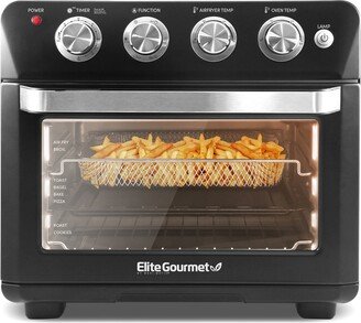 Elite Gourmet 26.5Qt. Air Fryer Convection Oven, Xl Capacity, 12 Pizza, Adjustable Timer & Temperature Controls