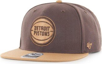 Men's Brown Detroit Pistons No Shot Two-Tone Captain Snapback Hat