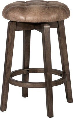 Odette Backless Swivel Counter Height Barstool Taupe