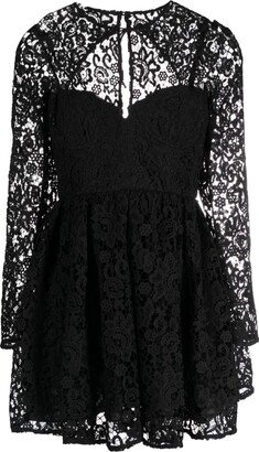 Lace Tie-Neck Minidress