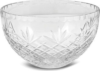 Curata Lead-Free Optic Crystal 6.5 Inch Medallion Ii Salad Bowl with Uncut Side For Etching