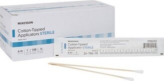 McKesson Cotton Tipped Swabstick, Sterile, 6 in., 100 Count, 10 Packs, 1000 Total