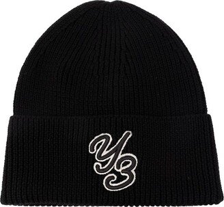 Logo Patch Ribbed Beanie-AF