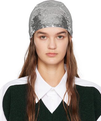 Silver Sequinned Beanie