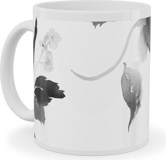 Mugs: Spring Beginning - Black And White Ceramic Mug, White, 11Oz, White