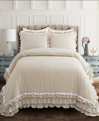 Ella Ruffle Lace 3-Piece Full/Queen Comforter Set