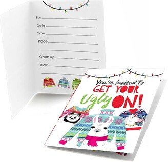 Big Dot of Happiness Wild and Ugly Sweater Party - Fill-in Holiday and Christmas Animals Party Invitations (8 Count)