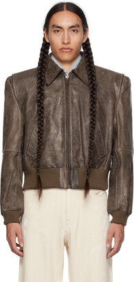 Gray Americana Leather Jacket