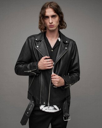 Wick Leather Biker Jacket - Black