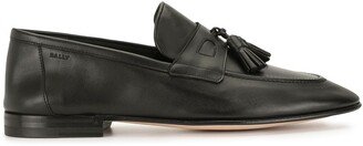 Polished-Finish Fringe-Detail Loafers