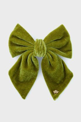 Moss Jumbo Velvet Bow Barrette