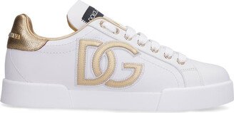 Portofino Logo Detail Leather Sneakers