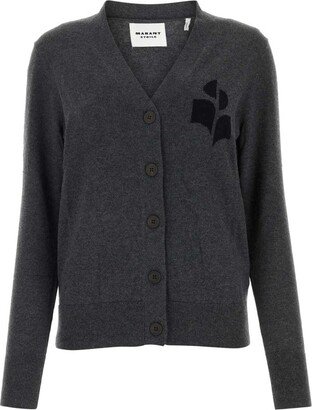 Logo Intarsia Buttoned Cardigan