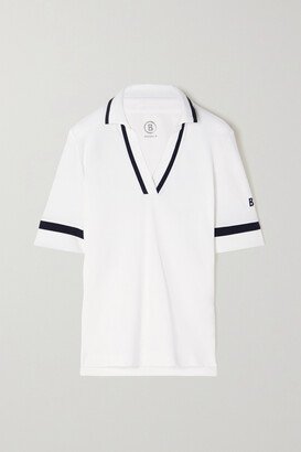 Elonie Striped Cotton-blend Piqué Golf Polo Shirt - White