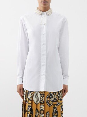 Embellished-collar Cotton-poplin Shirt