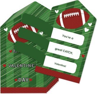 Big Dot of Happiness End Zone - Football - Cards for Kids - Happy Valentine's Day Pull Tabs - Set of 12