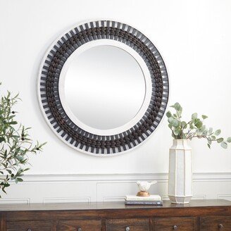 Studio 350 Brown Wood Contemporary Wall Mirror 36 x 36 x 1 - 36 x 1 x 36