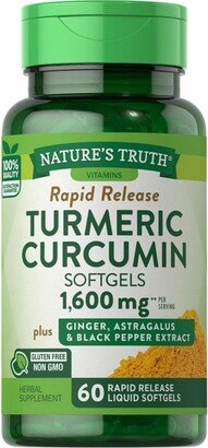 Nature's Truth Turmeric Curcumin 1600mg | 60 Softgels | With Ginger, Astragalus, & Black Pepper Extract