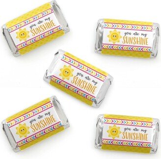 Big Dot Of Happiness You Are My Sunshine - Mini Candy Bar Wrapper Stickers - Party Small Favors 40 Ct